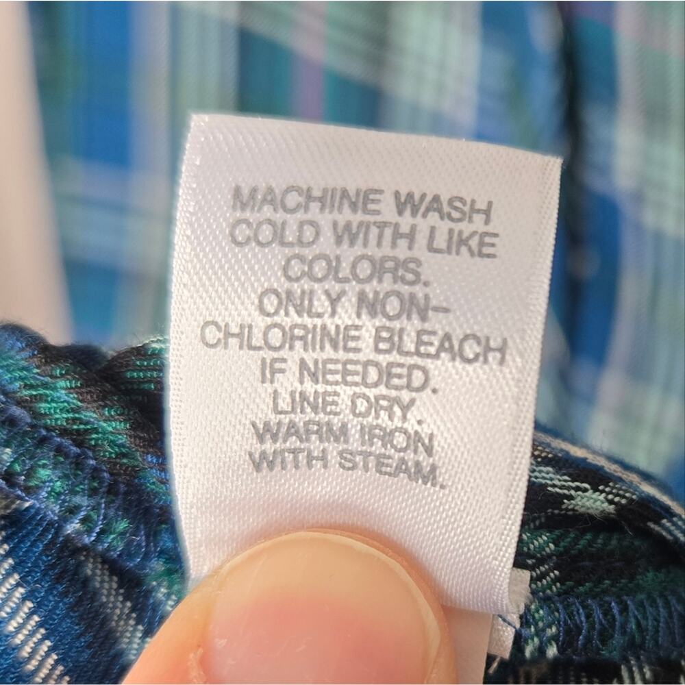 J. JILL Vneck Plaid Button Front Long Sleeve Blouse Size S - Picture 8 of 8